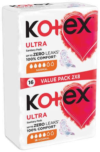 KOTEX ULTRATHIN PADS DUO  NORMAL 16`S