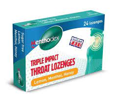 MENTHODEX SUGAR  FREE LOZENGES( LEMON,MENTHOL&HONEY)-36`S