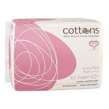 ORGANIC COTTONS ULTRA THIN PADS-SUP 12;S
