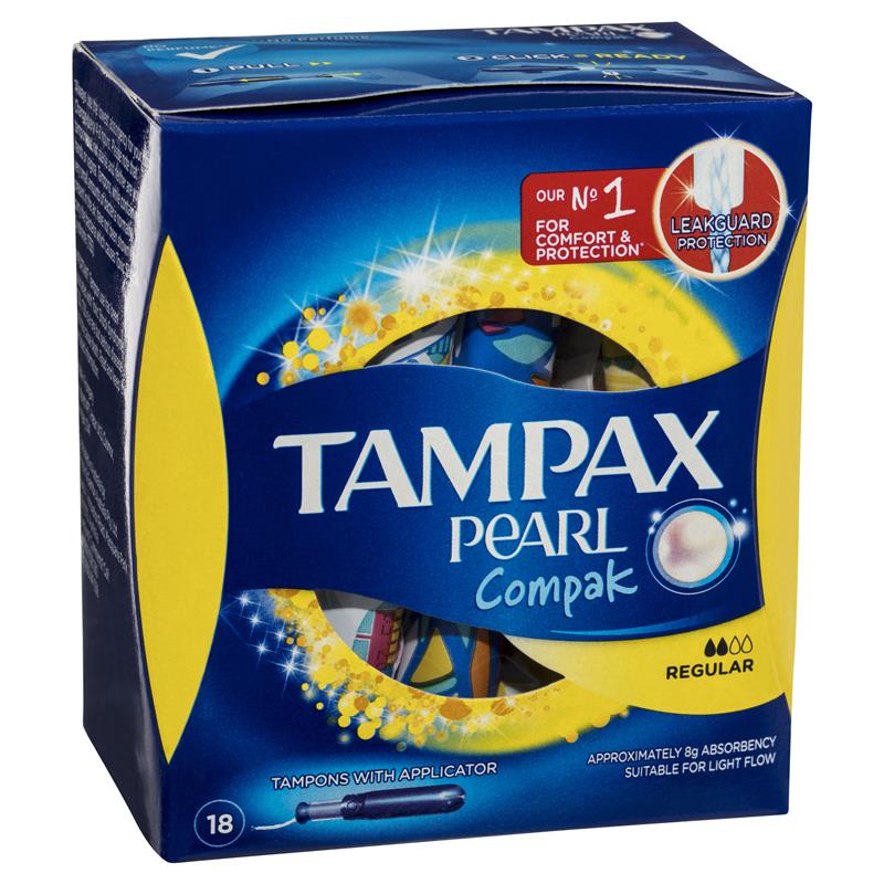 TAMPAX COMPAK PEARL REGULAR 18`S