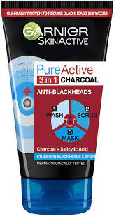 GARNIER PURE ACTIVE  INTENSIVE  CHARCOAL 3 IN 1