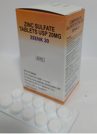 ZINC SULPHATE 20MG TABS 100`S