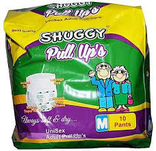 SHUGGY ADULT DIAPER PULL-UP PANTS MEDIUM 10`S(32-44 WAIST)